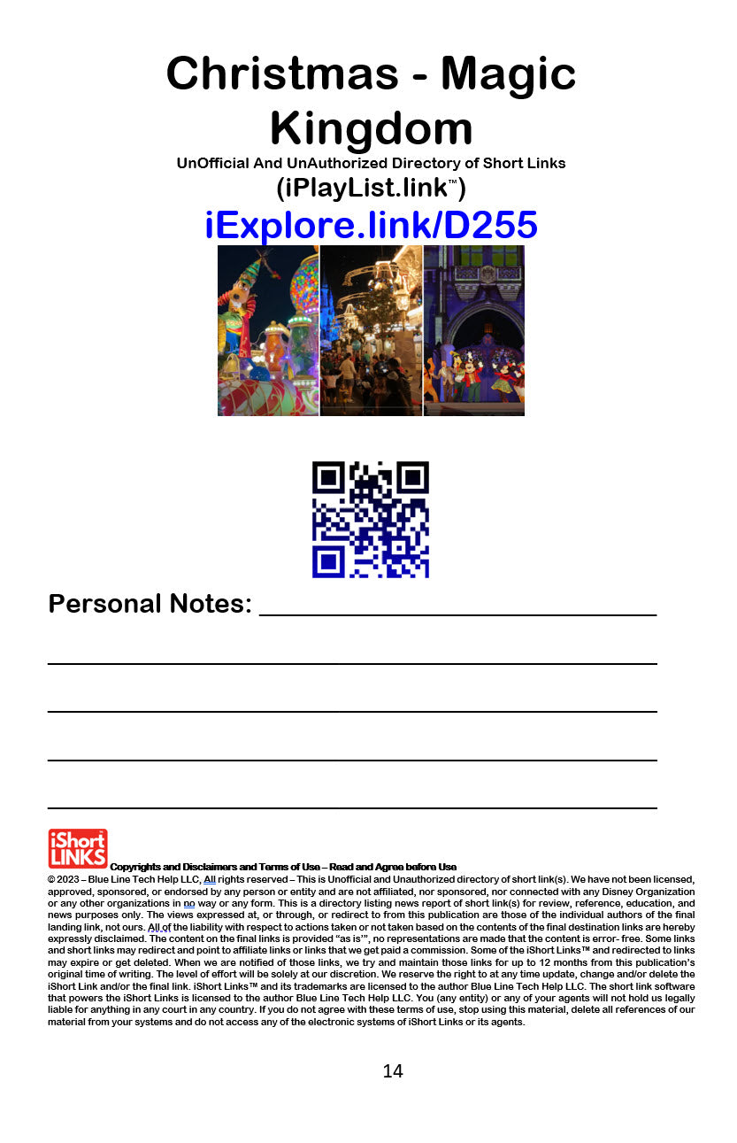 iExplore.link - Disney World - UnOfficial And UnAuthorizied Directory of Short Links - (PAPERBACK 5.5"x8.5")