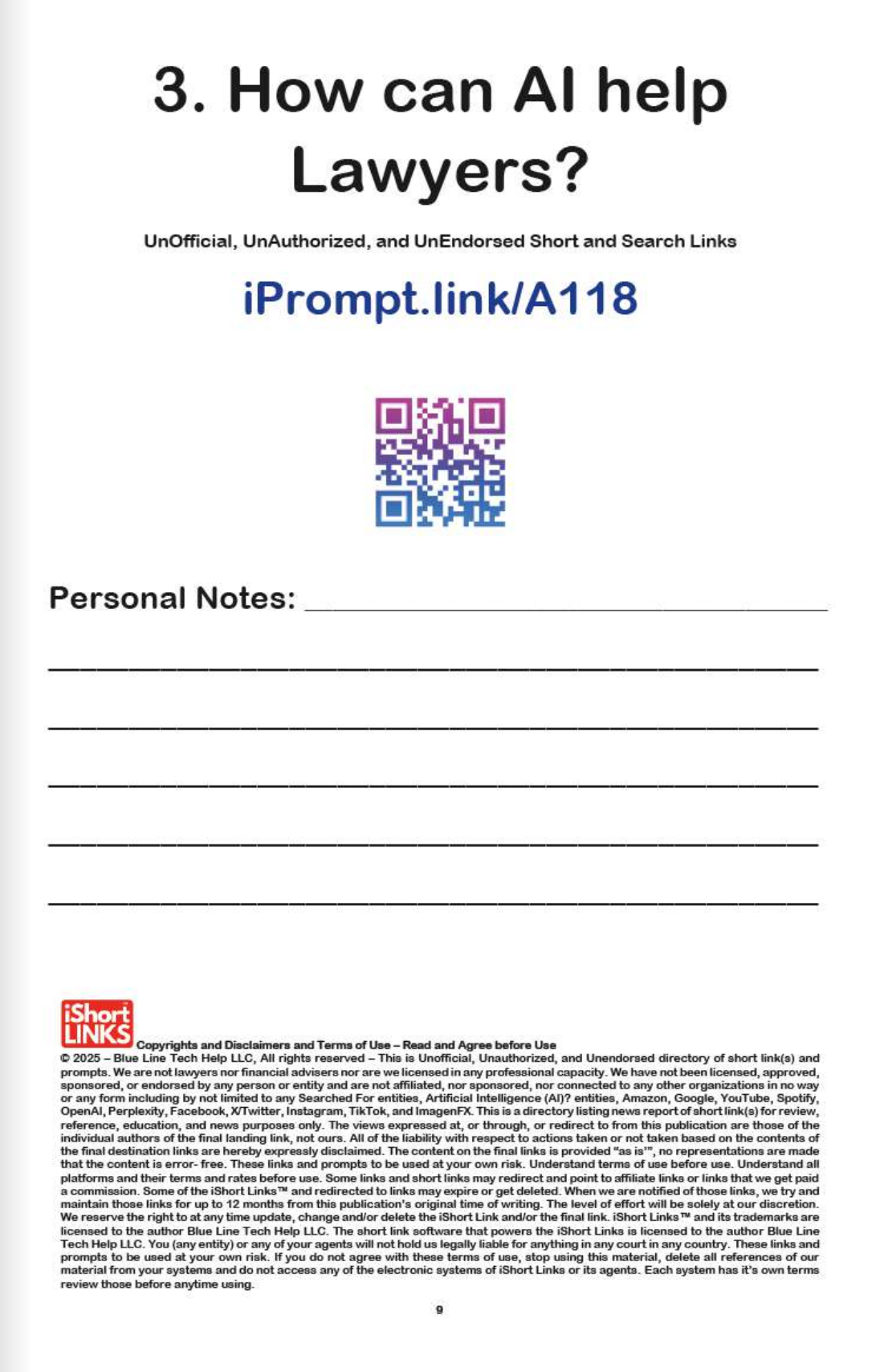 AI Prompts for Lawyers - Vol. 1 - iPrompt.link (PAPERBACK 5.5"x8.5")