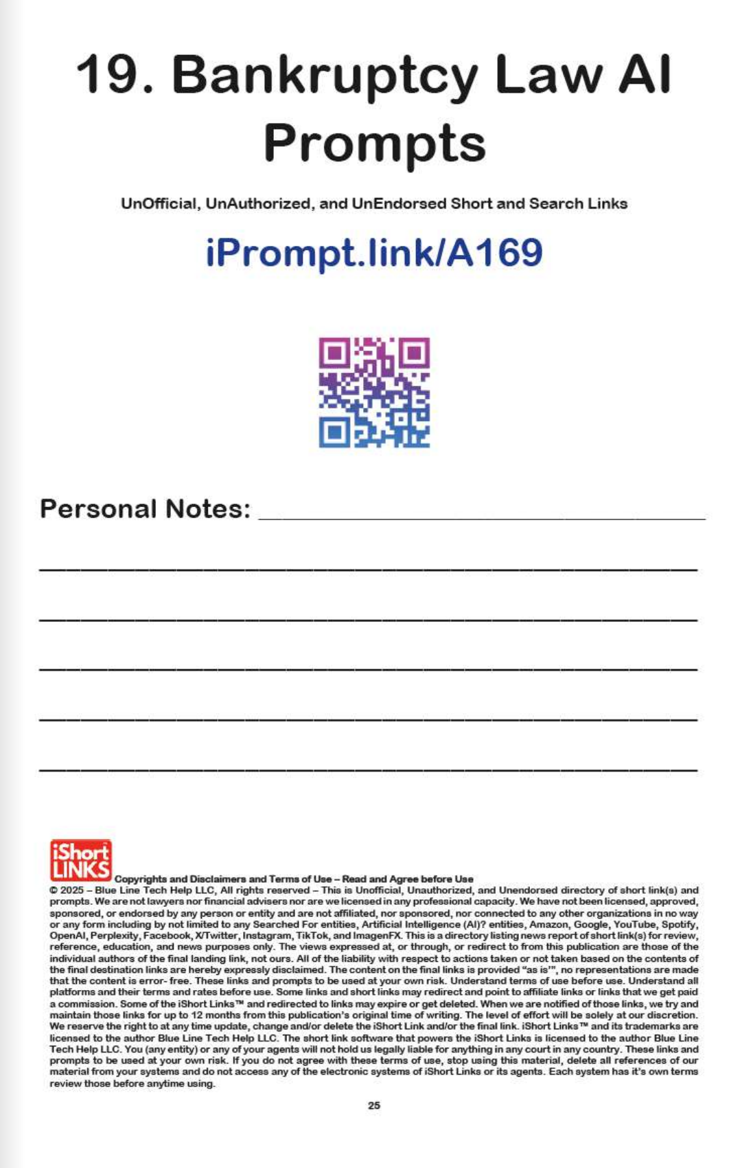 AI Prompts for Lawyers - Vol. 1 - iPrompt.link (PAPERBACK 5.5"x8.5")