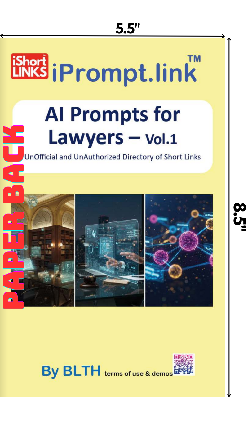 AI Prompts for Lawyers - Vol. 1 - iPrompt.link (PAPERBACK 5.5"x8.5")